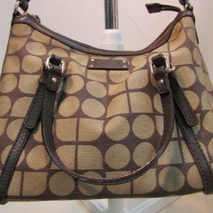 Kate Spade Brown Canvas with Leather Trim Satchel Purse